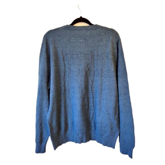 J. Crew Dusty Teal Geometric 100% Cotton Crewneck Sweater - Picture 2 of 7